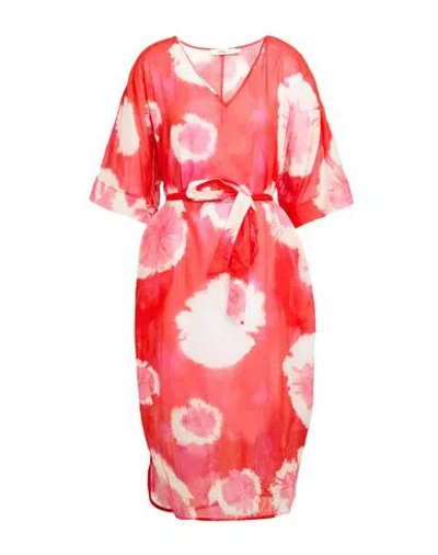 0039 ITALY 0039 ITALY WOMAN MIDI DRESS RED SIZE XL COTTON