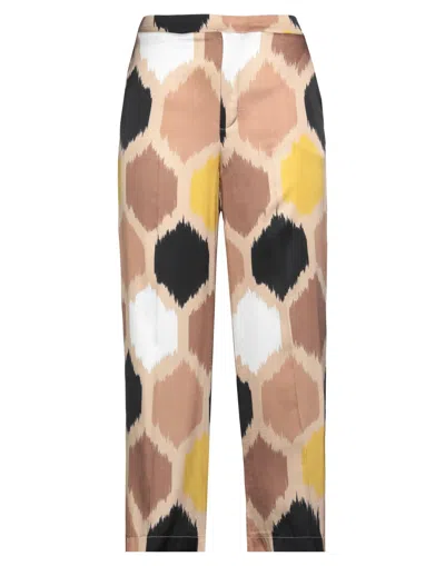 1-ONE 1-ONE WOMAN PANTS CAMEL SIZE 4 VISCOSE