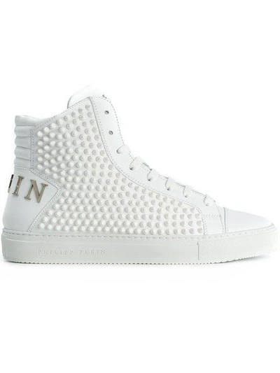 PHILIPP PLEIN SPIKE STUDDED HI-TOP SNEAKERS