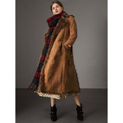 burberry shearling trench coat
