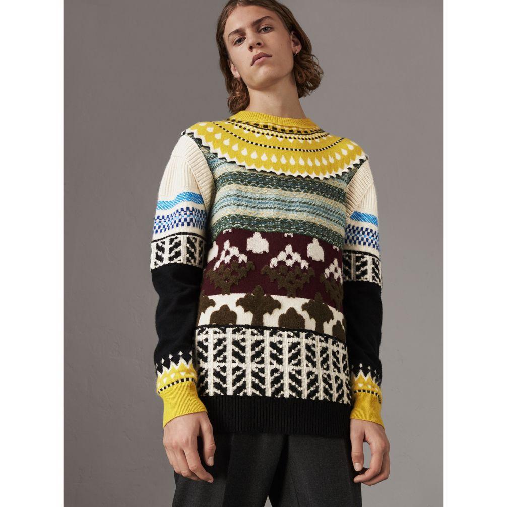 Multi-Knit Cashmere Wool Sweater 