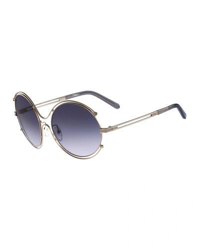 CHLOÉ ISIDORA WIRE-RIMMED SUNGLASSES
