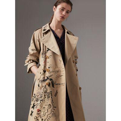 Burberry graffiti trench coat online