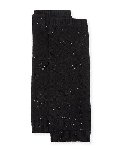 SOFIA CASHMERE SEQUIN FINGERLESS GLOVES