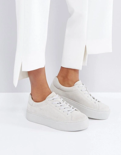 VAGABOND JESSIE CREAM SUEDE SNEAKERS - CREAM