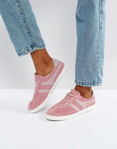 GOLA SPECIALIST SNEAKERS IN CRACKLED LEATHER IN PINK - PINK