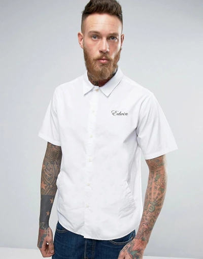 EDWIN POCKET BOWLING SHIRT SHORT SLEEVE - WHITE