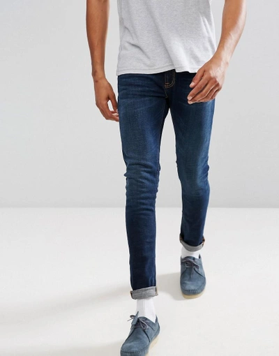 NUDIE JEANS CO SKINNY LIN JEAN DARK BLUE AUTHENTIC - BLUE