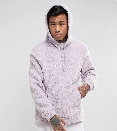 PUMA BORG PULLOVER HOODIE IN LILAC EXCLUSIVE TO ASOS 57658201 - WHITE