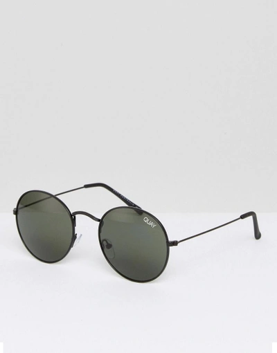 QUAY MOD STAR ROUND SUNGLASSES IN BLACK - BLACK
