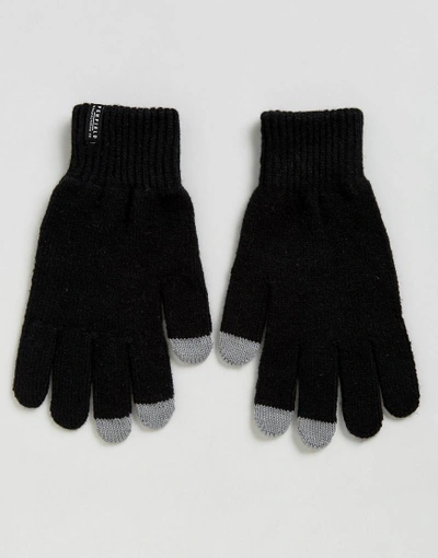 PENFIELD NANGA ETOUCH KNIT GLOVES IN BLACK - BLACK