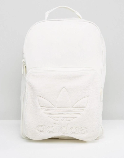 ADIDAS ORIGINALS BACKPACK WITH BORG POCKET IN CREAM BQ8120 - BEIGE