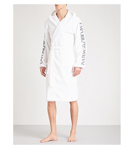 emporio armani hooded towelling gown