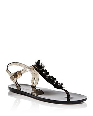 Shop Kate Spade New York Women's Farrah Jelly T Strap Sandals In Black