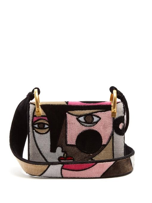 Shop Prada X Liselotte Watkins Patchwork Face-print Bag In Pink Multi