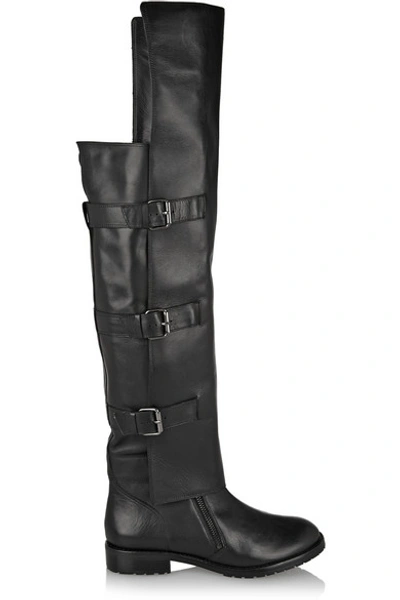 TIBI Gia Leather Over-The-Knee Boots