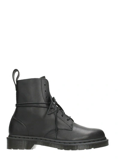 DR. MARTENS PASCAL DECON BLACK LEATHER COMBAT BOOTS