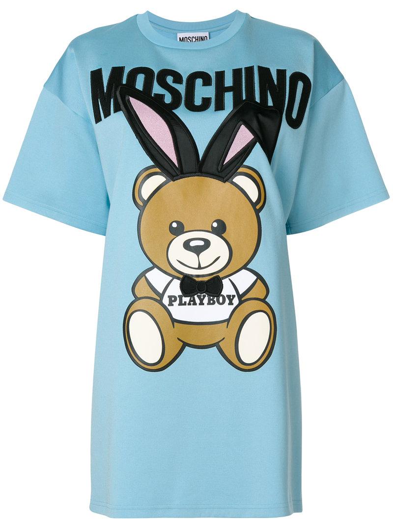 moschino teddy bear t shirt dress
