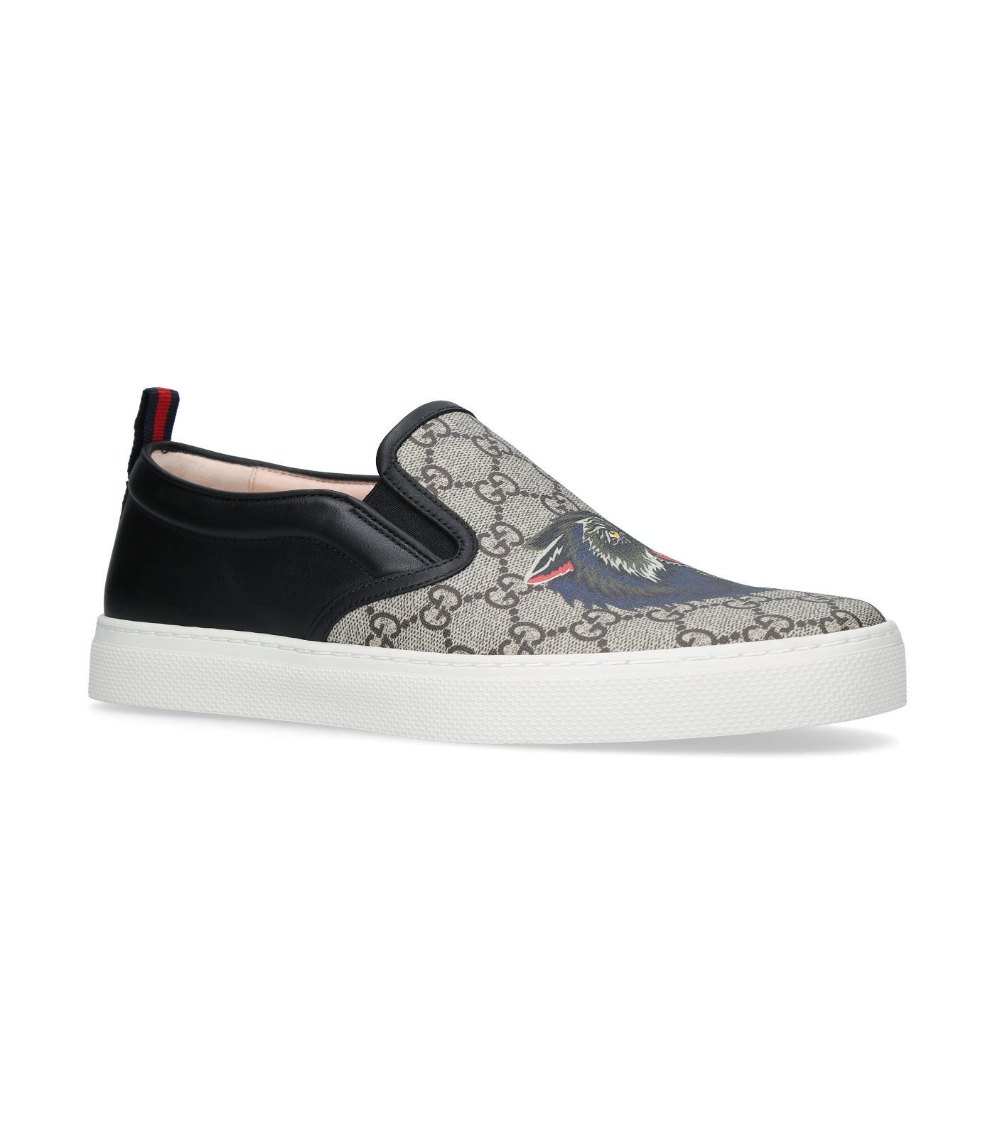 Dam Baglæns Stue Shop Gucci Dublin Wolf Skater Shoes In Brown