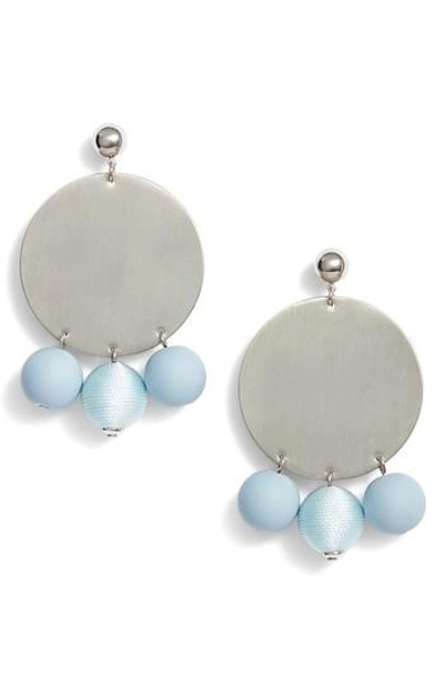 REBECCA MINKOFF THREADED SPHERE STATEMENT EARRINGS