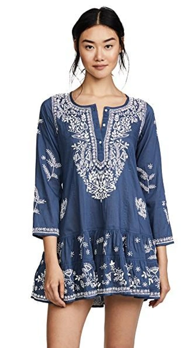 JULIET DUNN EMBROIDERED COVER UP DRESS