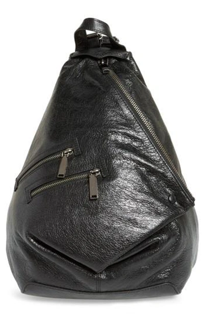 REBECCA MINKOFF JAMIE NUBUCK LEATHER BACKPACK - BLACK
