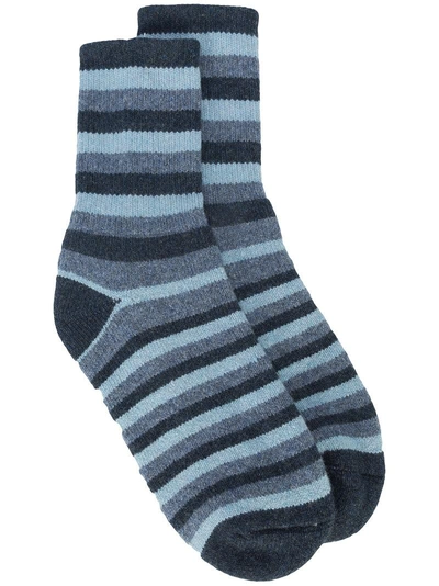 THE ELDER STATESMAN CASHMERE STRIPED SOCKS