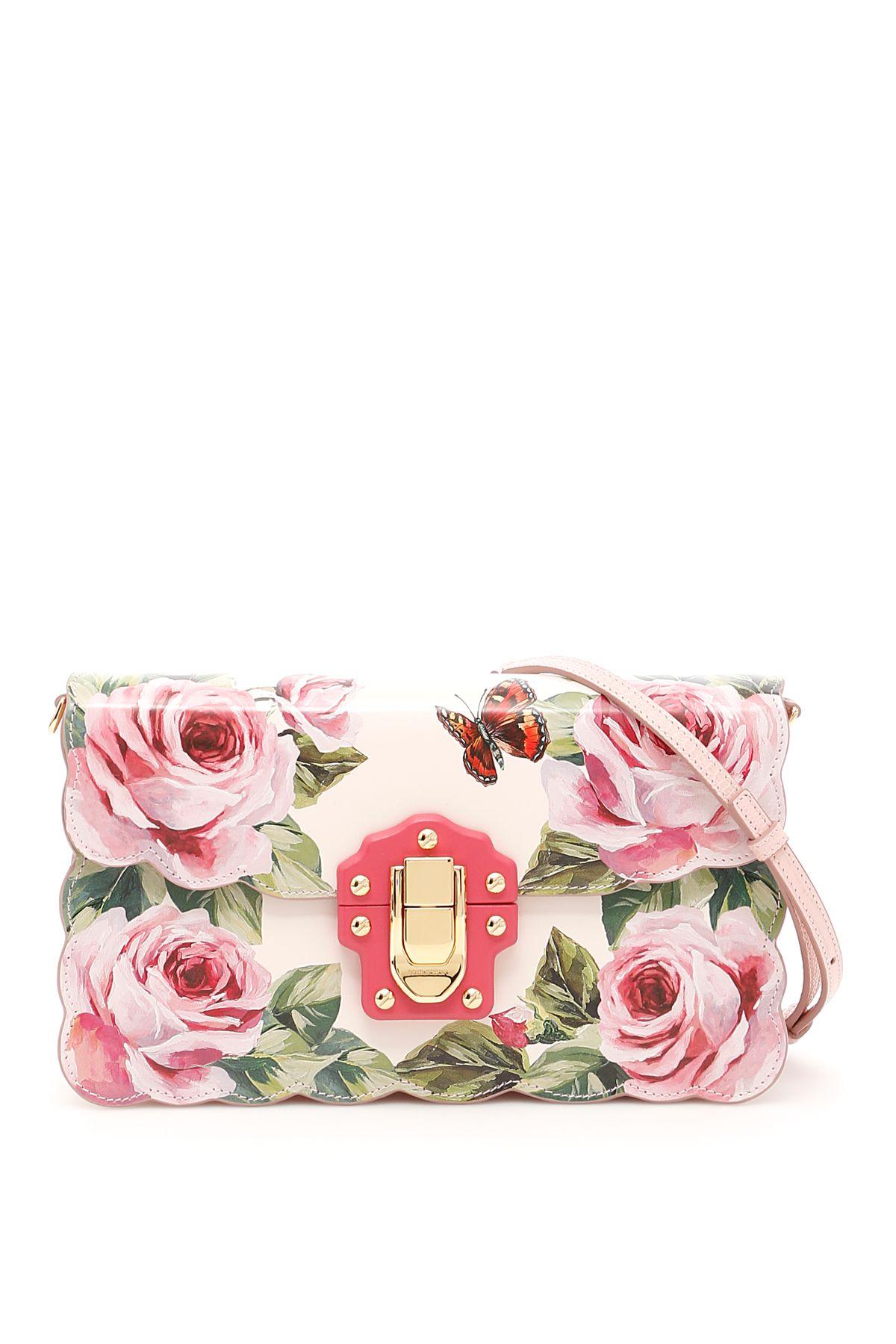 Shop Dolce & Gabbana Rose And Butterfly Bag In Rose-farfalle  Rosarosa