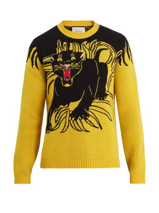 gucci yellow and black sweater