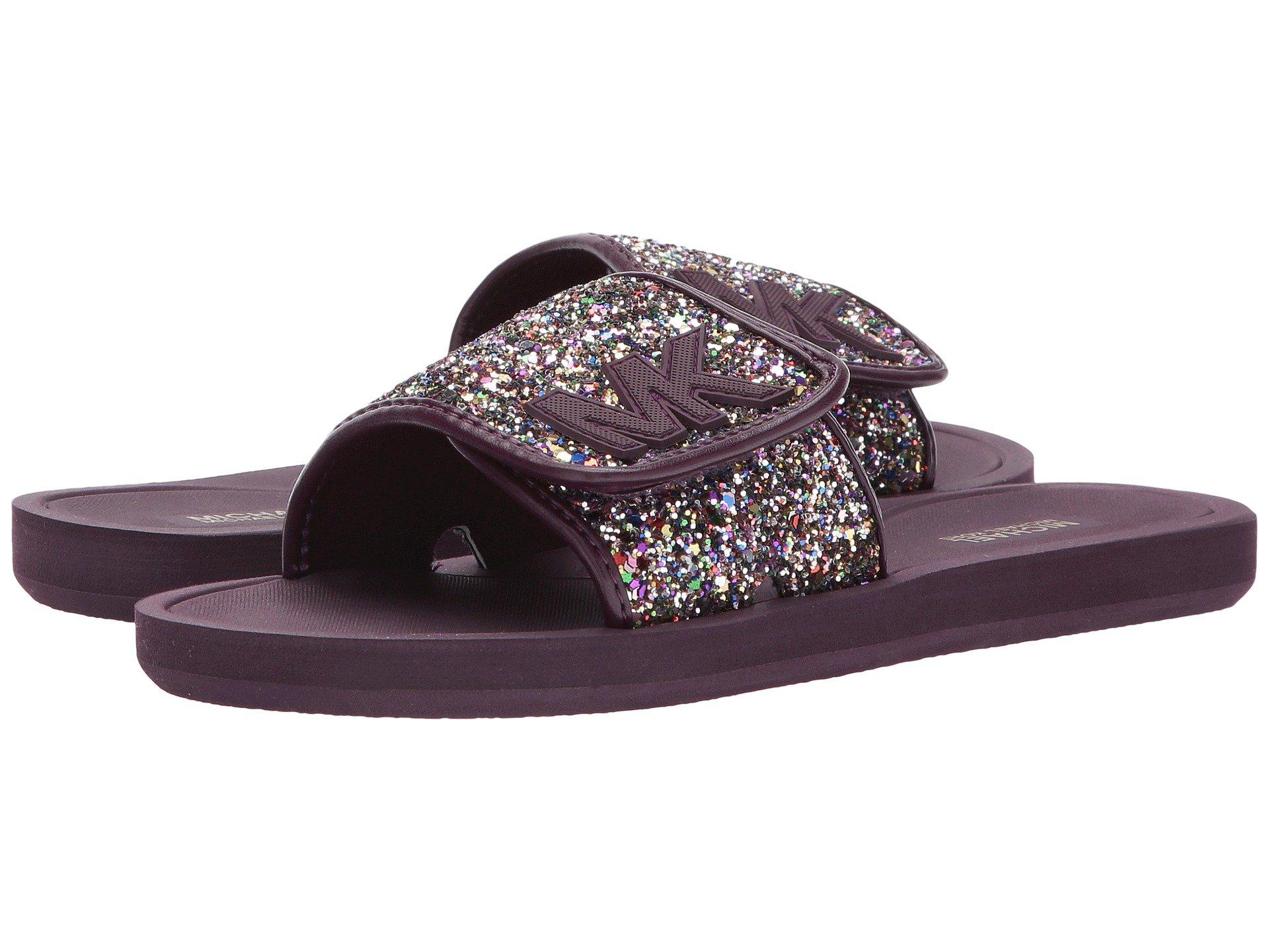 michael kors slides glitter