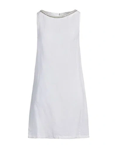 120% LINO 120% LINO WOMAN MINI DRESS WHITE SIZE 12 LINEN