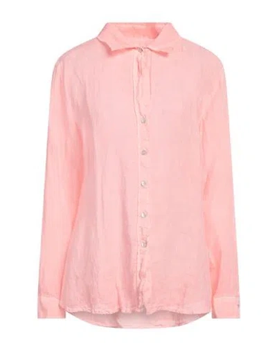 120% LINO 120% LINO WOMAN SHIRT SALMON PINK SIZE 14 LINEN