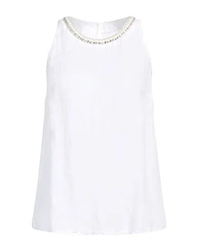 120% LINO 120% LINO WOMAN TOP WHITE SIZE 12 LINEN