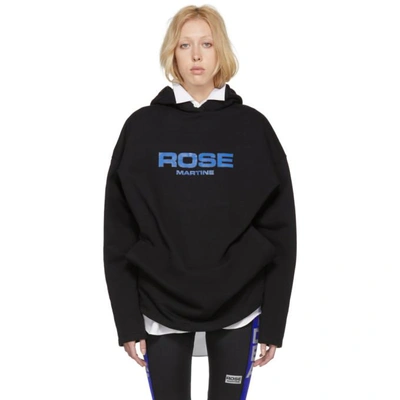 MARTINE ROSE MARTINE ROSE BLACK COLLAPSED HOODIE