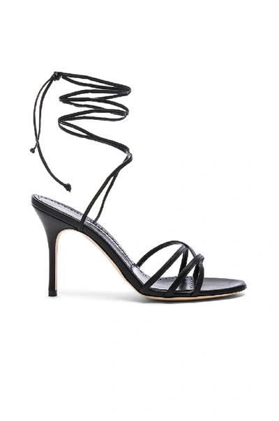 MANOLO BLAHNIK LEVA 105 LEATHER SANDAL