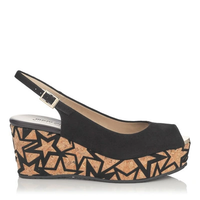 Jimmy Choo Praise スターアップリケ付き Black スエード