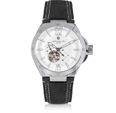 LANCASTER MONTRES HOMME SPACE SHUTTLE MECCANICO - MONTRE HOMME EN ACIER INOXYDABLE ARGENT AVEC BRACELET EN NUB