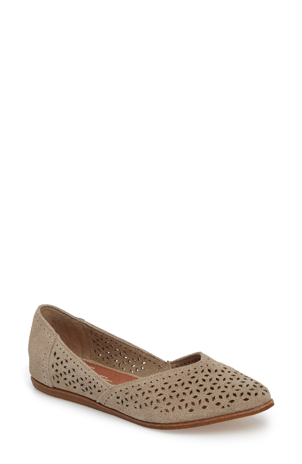 toms jutti chevron pattern suede flats