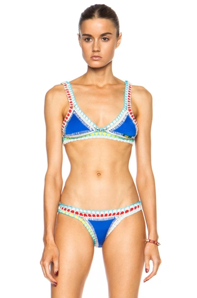 KIINI KIINI TUESDAY POLY-BLEND BIKINI TOP IN BLUE
