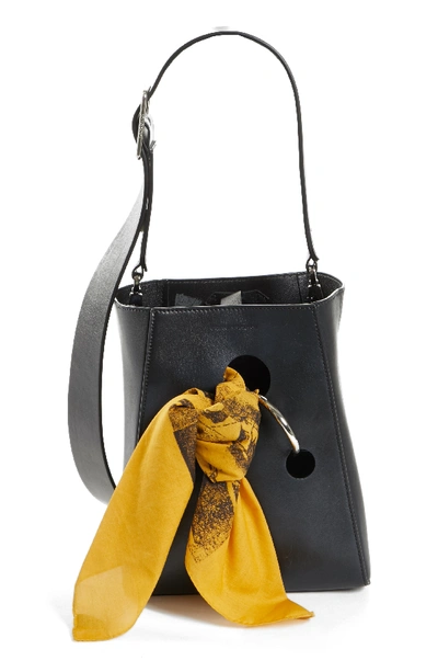 Shop Calvin Klein 205w39nyc X Andy Warhol Foundation Small Bucket Bag With Bandana Removable Pouch Black