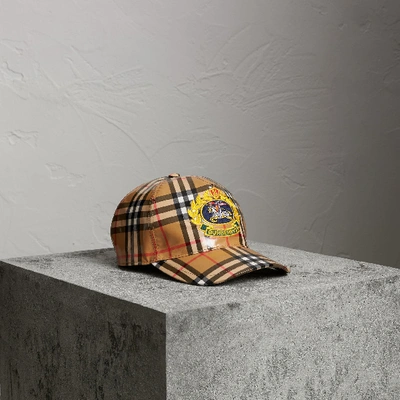 BURBERRY Archive Logo Coated Vintage Check Baseball Cap