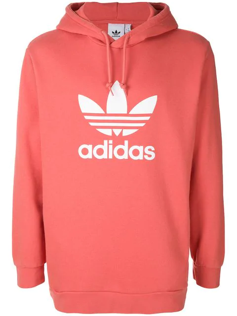 adidas trefoil hoodie red and white