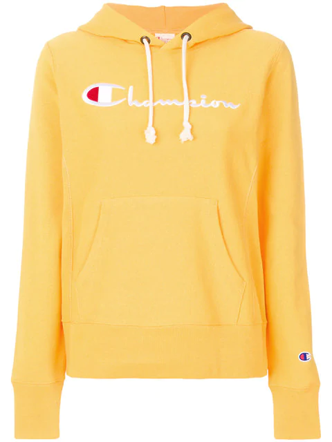 champion reverse weave hoodie yellow