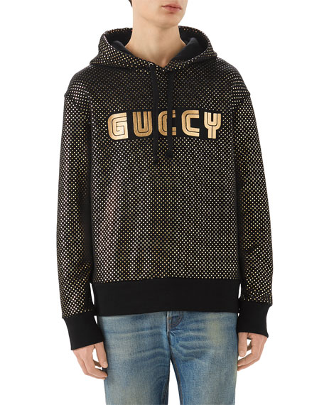 gucci black and gold hoodie