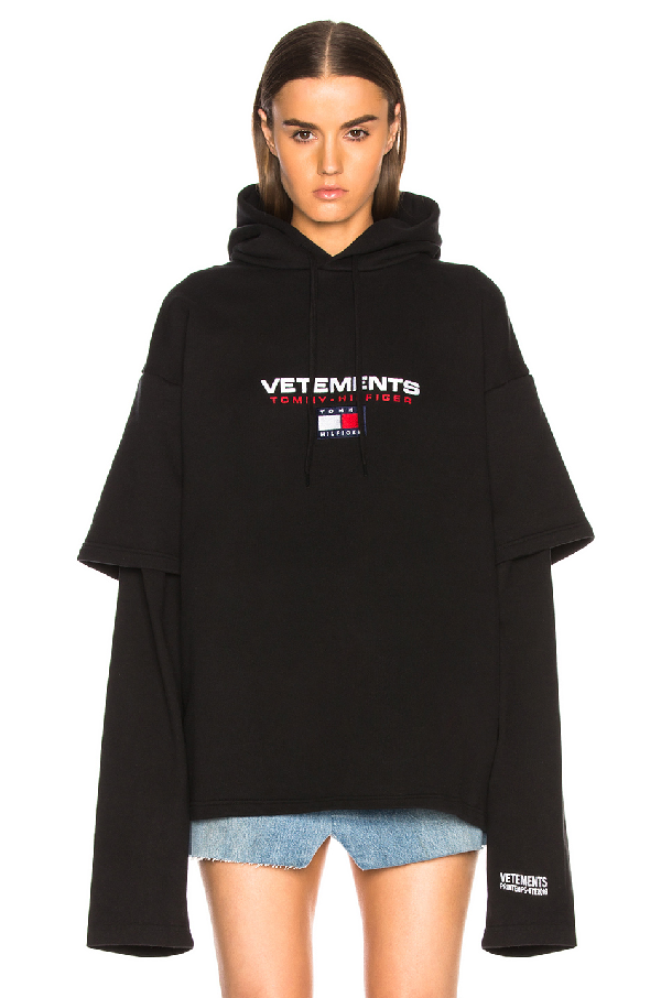 vetements tommy hilfiger double sleeve hoodie