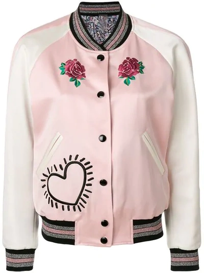 Coach X Keith Haring Reversible Satin Jacket In Pink
