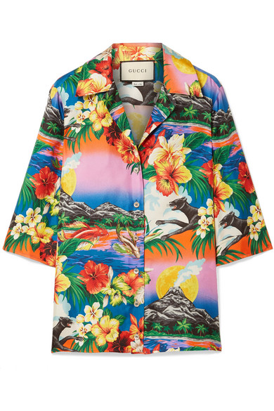 gucci camp collar shirt