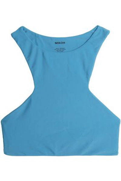 MIKOH WOMAN BARBADOS CUTOUT BIKINI TOP LIGHT BLUE