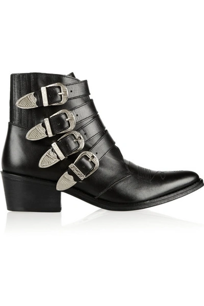 TOGA Buckled Leather Ankle Boots