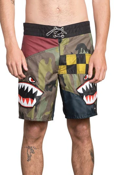 RVCA X BIRDWELL BOMBER SWIM TRUNKS
